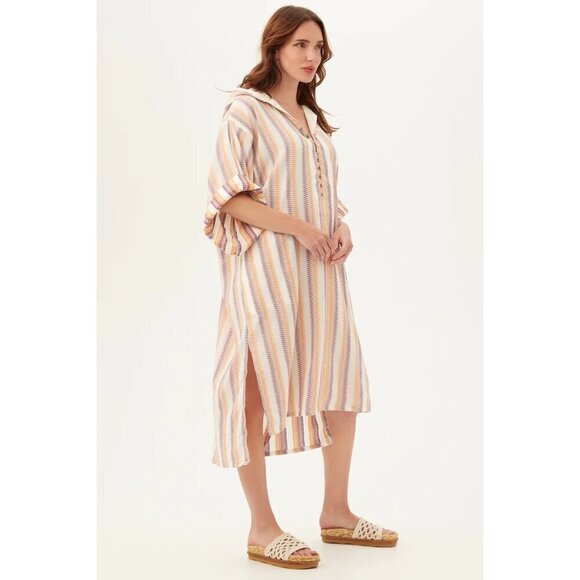 MR TURK by TRINA TURK Robles Caftan ~ Zig Zag Stripe Gauze Shirting S/M NWT - Picture 7 of 16